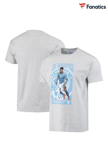 Fanatics Grey Manchester City De Bruyne Graphic T-Shirt (N70341) | £20