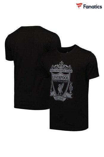 Fanatics Liverpool Tonal Crest Black T-Shirt (N70369) | £20