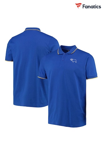 Fanatics Blue Derby County Tipped Polo Shirt (N70376) | £28