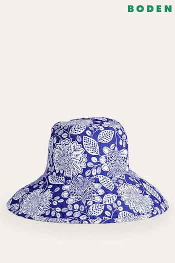 Boden Blue Printed Canvas Bucket Hat (N70380) | £35