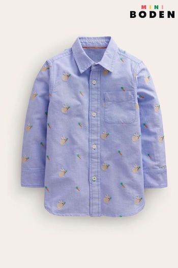 Boden Blue Bunny Embroidered Oxford Shirt (N70389) | £29 - £34