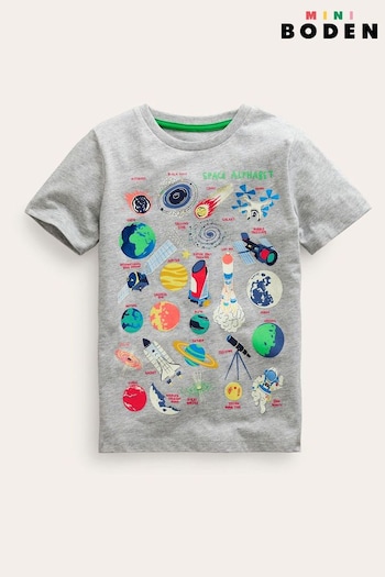 Boden Grey Glow Space Educational T-Shirt (N70410) | £19 - £21