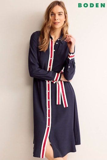 Boden Blue Kate Tipping Shirt Dress (N70420) | £155