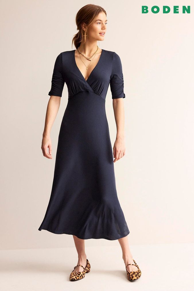 Boden navy wrap dress top