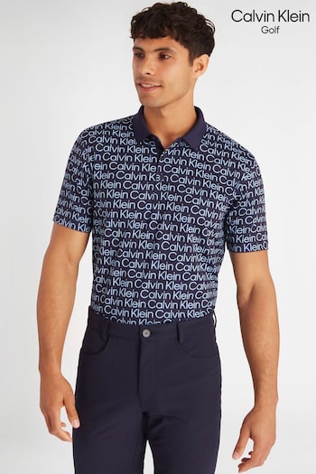 Calvin Klein Golf Blue Print Polo Shirt (N70452) | £55