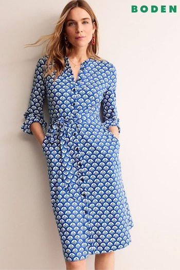 Boden Blue Julia Jersey Shirt Dress (N70463) | £80