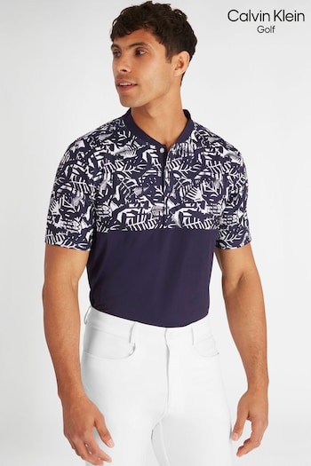 Calvin Klein Golf Blue Brookhill Blade Collar Polo shirt (N70476) | £55