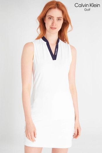 Calvin Klein Golf Dayton White Polo Shirt (N70478) | £40