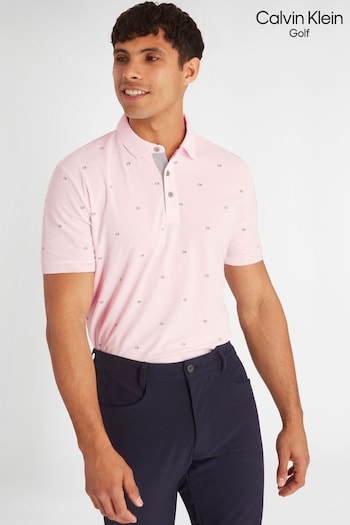 Calvin Klein Golf Blue Monogram Polo Shirt (N70480) | £50