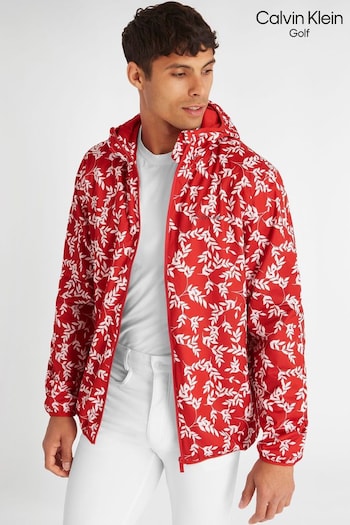 Calvin Klein Golf Red Printed Windbreaker Jacket (N70484) | £80