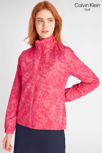 Calvin Shell Klein Golf Canvas Pink Print windbreaker Jacket (N70534) | £60