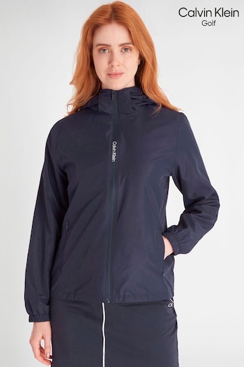 Calvin Klein Golf Blue Melody hooded Windbreaker Jacket (N70536) | £60