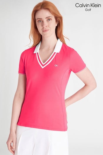 Calvin Sort Klein Golf Pink Delaware Polo Shirt (N70540) | £50