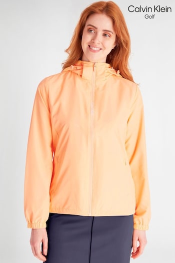 Calvin Klein Golf Melody Hooded Windbreaker Orange Jacket (N70551) | £60