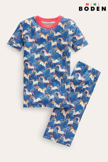 Boden Blue Snug Short John Pyjamas (N70588) | £21 - £23