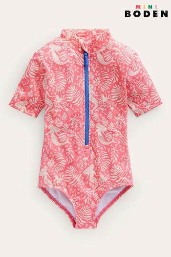 Boden Pink Short-sleeved Swimsuit (N70601) | £23 - £27