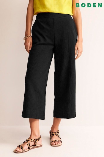 Boden Black Pull-on Doublecloth Trousers (N70634) | £60