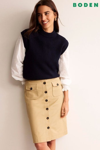 Boden Natural Utility Pocket Midi Skirt (N70641) | £85