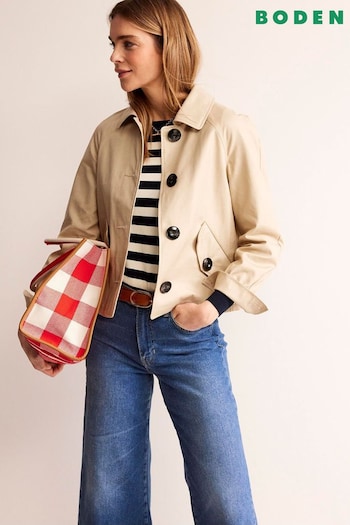 Boden Natural Cropped Trench Jacket (N70645) | £155