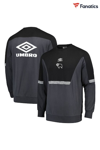 Fanatics Derby County Umbro Sport Style Crew Black Sweatshirt (N70746) | £60