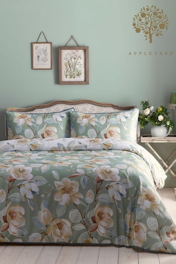 Appletree Green Eleanor 200 Thread Count Pure Duvet Cover Set (N70857) | £45 - £80