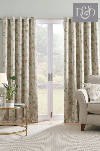 D&D Natural Dahlia Dim Out Pair of Eyelet Eyelet Curtains (N70883) | £30 - £80