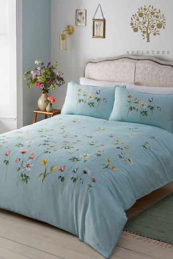 Appletree Duck Egg Serenity 200 Thread Count Pure Duvet Cover Set (N70886) | £60 - £80