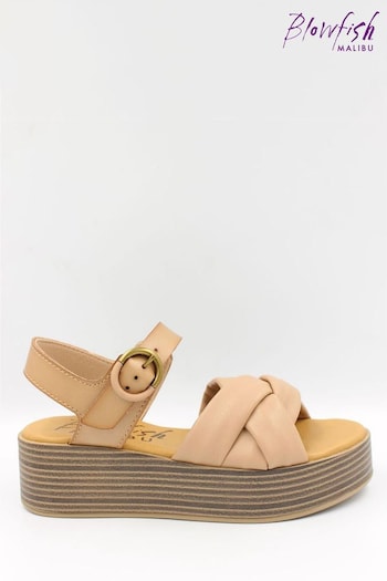 Blowfish Malibu Women's Cream Linder-B Cross Flatform Cashew Sandals (N70926) | £60