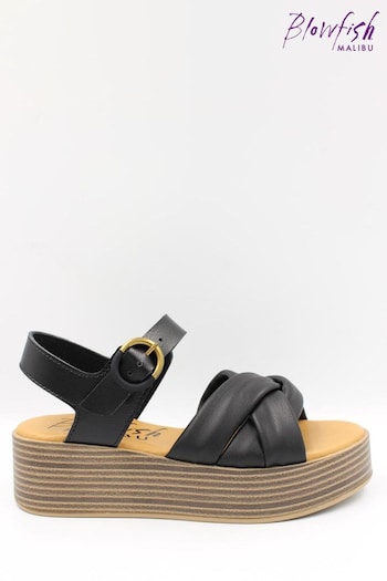 Blowfish Malibu Women's Linder-B Cross Flatform Black Sandals (N70927) | £60