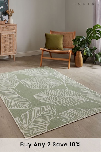 Fusion Green Matteo Washable Rug (N70938) | £60