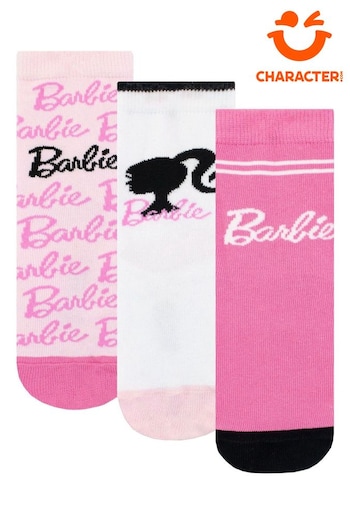 Character Pink Barbie 3 Pack Socks (N70963) | £11