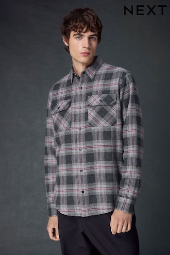 Grey Long Sleeve Western Check Shirt (N70983) | £35