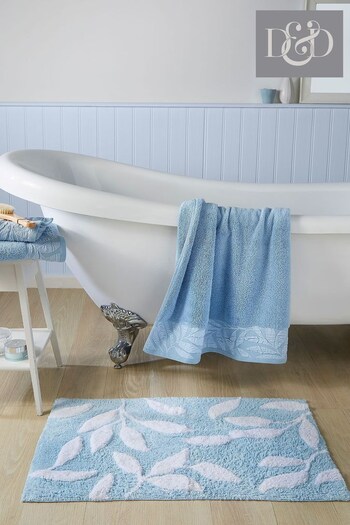 D&D Blue Lacie 100% Cotton Zero Twist Bath Towel (N71014) | £18 - £27