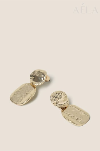 Aela Beaten Double Mini Drop Earrings (N71050) | £9