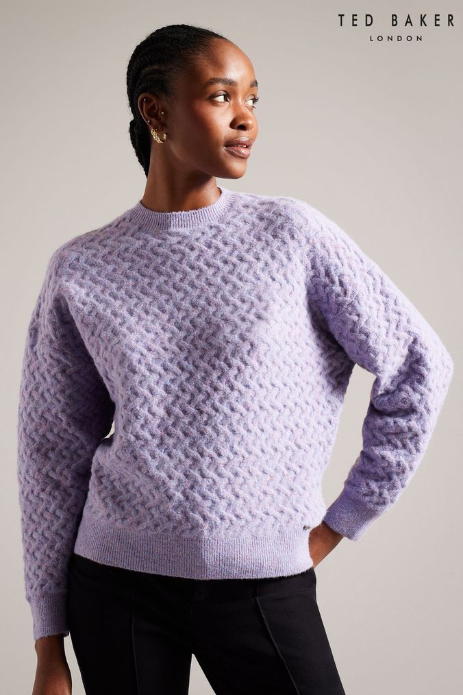 Buy Women s Jumpers Purple Cable Knitwear Online Next UK
