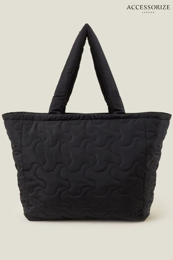 Accessorize Large Quilted Tote Black Bag (N71152) | £35