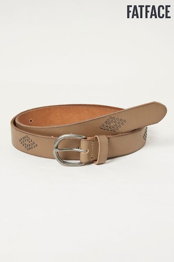 FatFace Brown Jean Stud Leather Belt (N71156) | £29.50