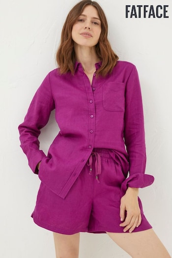 FatFace Purple Olivia Linen Shirt (N71166) | £59