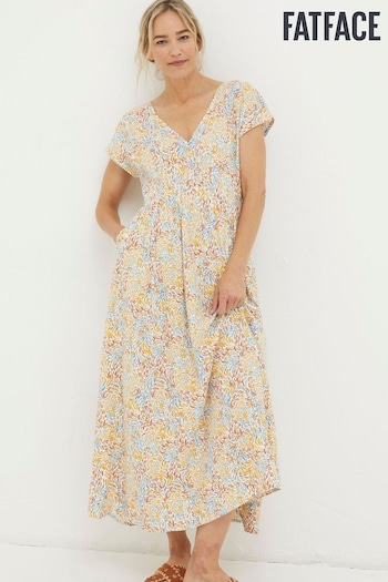 FatFace Natural Rae Linen Blend Midi Dress (N71167) | £75