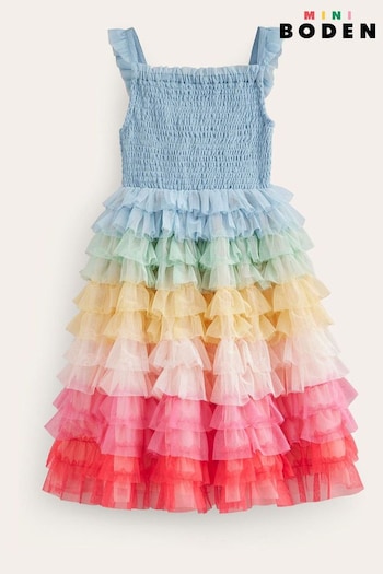 Boden Blue Rainbow Skirt Tulle Dress perfect (N71320) | £57 - £62