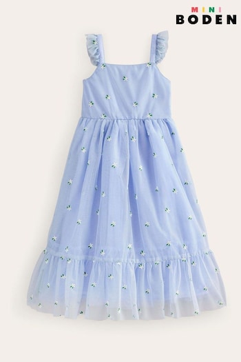 Boden Blue Bow Back Tulle Dress (N71353) | £52 - £58