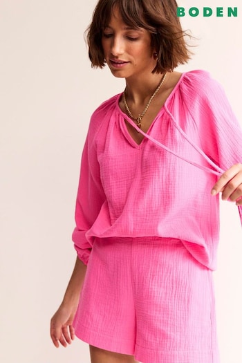 Boden Pink Serena Doublecloth Blouse (N71366) | £55