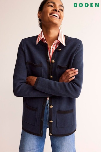 Boden Blue Holly Longline Knitted Jacket (N71368) | £145