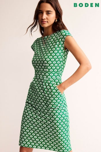 Boden Green Mosaic Florrie Jersey Dress (N71380) | £65