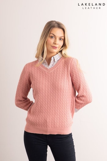 Lakeland Leather Pink Thea 2 in 1 Shirt Jumper (N71431) | £40