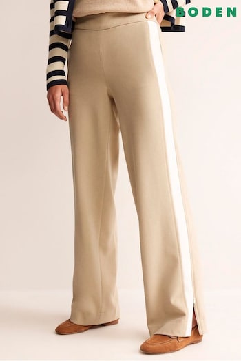 Boden Natural Pull On Side Stripe Trousers Suede (N71442) | £98