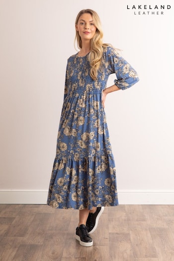 Lakeland Leather Blue Tiffany Floral Midi Dress (N71451) | £40