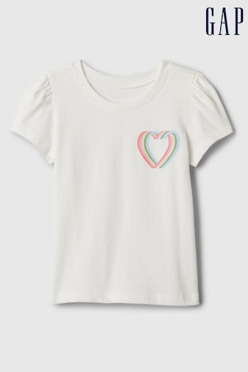 Gap White Graphic Print Short Sleeve Crew Neck T-Shirt (Newborn-5yrs) (N71485) | £8