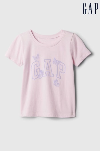 Gap Pink Logo Short Sleeve Crew Neck T-Shirt (Newborn-5yrs) (N71486) | £8