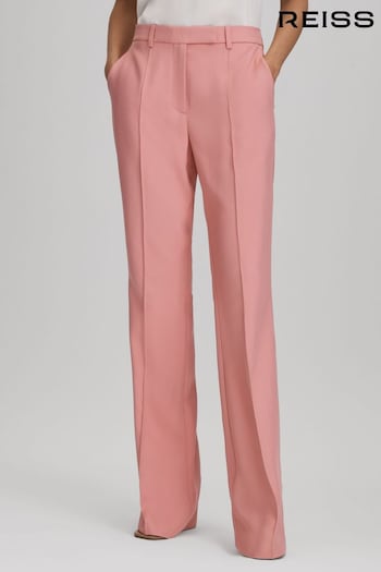 Reiss Pink Millie Flared Suit Trousers abertura (N71500) | £168
